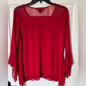 Red Liz McCoy Top SIZE LARGE